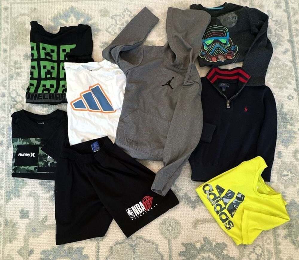 Boys Fall BTS Clothing Bundle Lot Size 6-8 Shirts Hoodies Sweaters